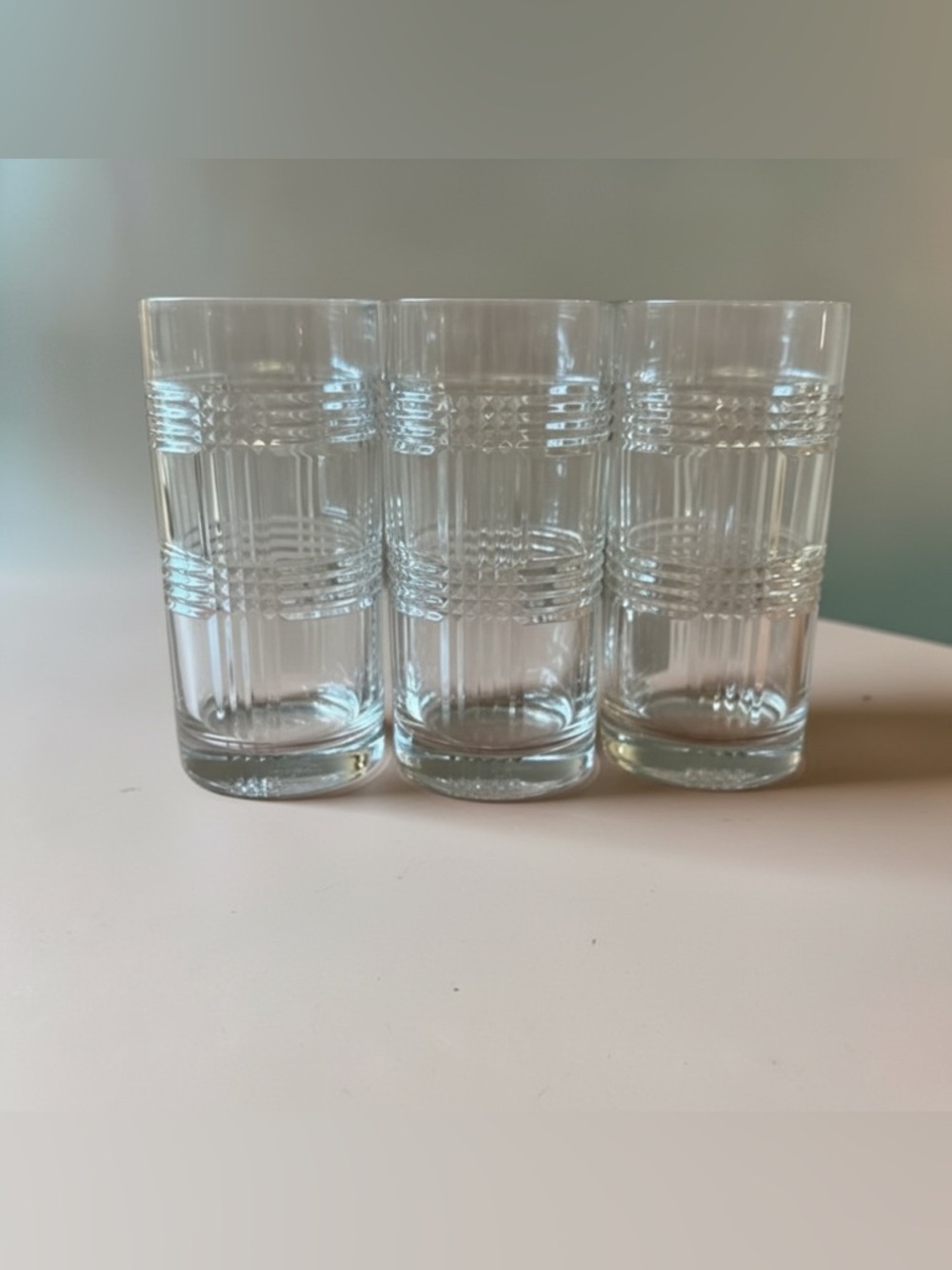 Ralph Lauren Glen Plaid Crystal Highball Glasses - Set of Four - Picture 3 of 8